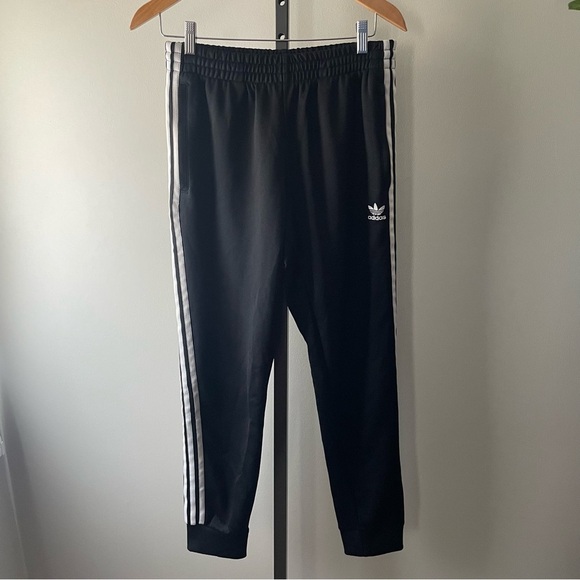 Adidas 3 Stripe Women’s Track Jogger Pants Black White Size Medium - Picture 1 of 7
